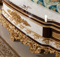 Meubles de lit classiques royaux en bois sculpté, tête de lit haute, cadre en tissu, luxe antique, king size, californien