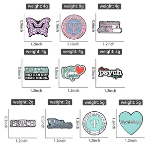 Badges de la collection Psychologie, épingles en émail personnalisées, broche papillon, badge de revers, bijoux, cadeau pour <span class=keywords><strong>psychologue</strong></span> en formation ou en pratique, santé mentale - Product Image 2