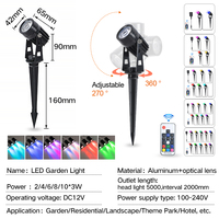 Haute Qualité Couleur Étanche Décoration Spike Lampe 12V 24W Paysage Led Rgb Garden Spot Light