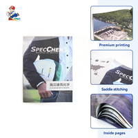 Brochure en papier kraft imprimée offset, laminée, avec reliure piquée à cheval, logo personnalisé, format sur mesure, vente en gros