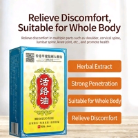 Minyak Pijat Herbal Hong Kong Huo Luo You 26ml, Distilasi Uap, Aroma Mint, Penetrasi Dalam, Hangat, Pereda Nyeri Otot dan Sendi, OEM