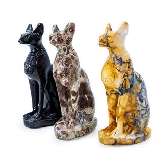 Escultura de Cristal de <span class=keywords><strong>Mau</strong></span> Egipcio Natural Reiki de Alta Calidad de Fábrica Yinglai, Artesanía de Piedra Curativa con Diseño de Animales Feng Shui Hecha a Mano - Product Image 1