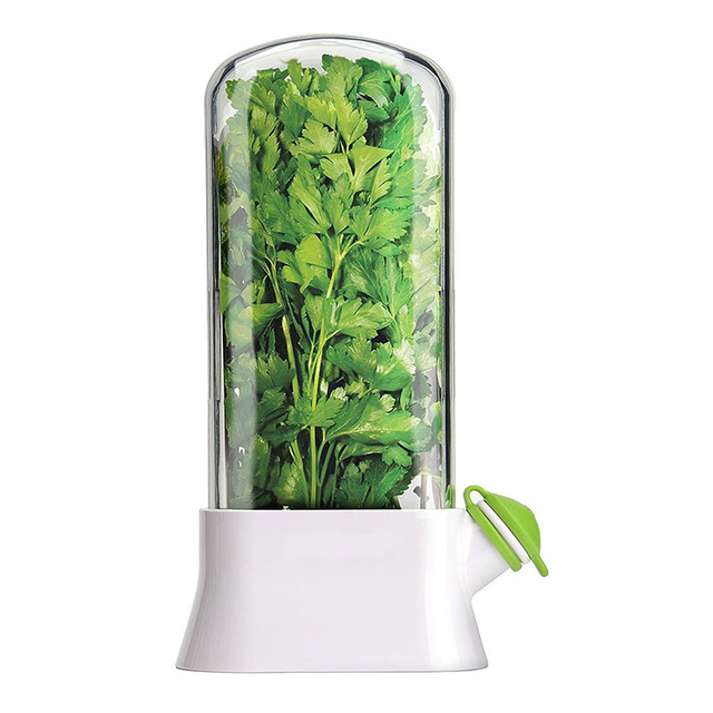 XJH Large Fresh Herb Storage Container Kitchen-Friendly Refrigerator Preservation Bottle for Parsley Cilantro Mint