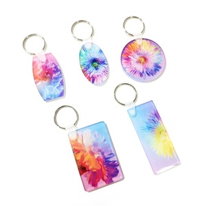 New Arrival Blank Sublimation Acrylic Keychain Personalized DIY Picture Plastic Keychain