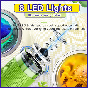กล้องจุลทรรศน์พกพาสำหรับเด็ก หน้าจอ LCD LED ขนาด <span class=keywords><strong>2</strong></span> นิ้ว ความละเอียด 1080P กำลังขยาย 500 เท่า พร้อมไฟ LED 8 ดวง จากโรงงาน - Product Image 4