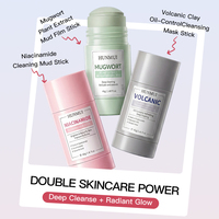 Collection de masques en stick à l'argile Marque Blanche : Masque Visage Purifiant, Contrôle du Sébum et Éclaircissant à l'Armoise, Niacinamide et Boue Volcanique
