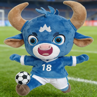 Jouet en peluche de bétail à faible quantité minimale de commande jouet de soulagement du Stress en peluche Super douce conception de mascotte d'entreprise personnalisée cadeau promotionnel d'événement sportif