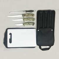 Couteau de chasse et de camping portable en acier inoxydable, ensemble combiné pour l'abattage, couteau à filet, couteau à poisson pour l'extérieur