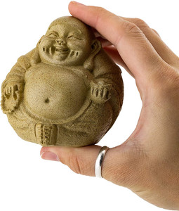 Mini <strong>Happy</strong> Buddha Laughing Statue Hand Painted Essence of Joy Big <strong>Belly</strong> Buddha in Sandstone Finish - 3.25Inch Collectible - Product Image 5