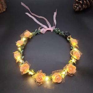 สินค้ามาใหม่ ที่คาดผมพลาสติกแบบพกพา ประดับไฟ LED รูปดอกไม้ พวงมาลัยดอกไม้เรืองแสง เครื่องประดับผม มงกุฎดอกไม้ ไฟประดับแบบสาย แสงไฟสไตล์เรโทร - Product Image 6