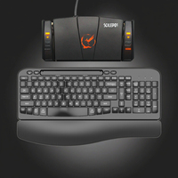 Nouveau clavier de bureau USB ergonomique sans fil 2,4 GHz à 107 touches, rétroéclairé LED, noir, à membrane, avec pavé numérique intégré et réglable