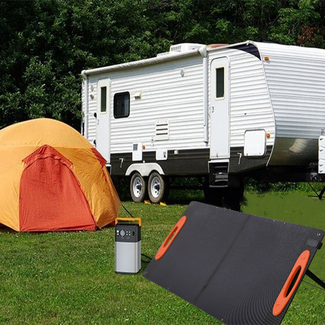 New Super Thin 100W Foldable Solar Panel All Black Mono Cells IP67 Waterproof 23% Efficiency for Camping Outdoor Tent RVs