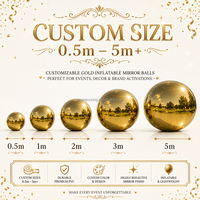 Boule miroir gonflable géante, sphère chromée pour événements extérieurs, décoration de mariage, scène d'activation, fête, festival, ballon miroir