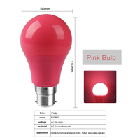 Ampoule de couleur LED A60 E27/B22 8W 100-240V Ampoule rose sans scintillement Lumière décorative pour l'atmosphère du festival