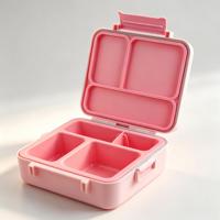 Boîte à lunch Bento pour enfants, étanche, compatible lave-vaisselle et micro-ondes, sans BPA, récipient réutilisable en plastique à 3 compartiments avec couvercle pour tout-petits