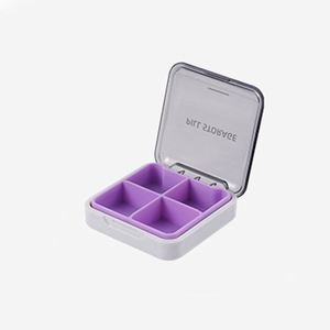 Small <b>Pill</b> Box <b>Organiser</b> Portable Silicone Daily <b>Pill</b> Case with 4 Compartments Dispenser Container - Product Image 4