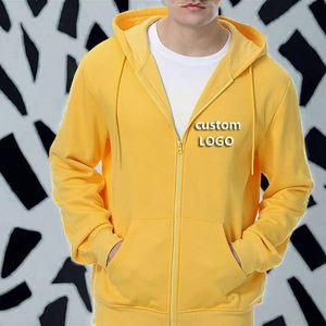 เสื้อฮู้ดดี้ซิปเต็มตัว ดีไซน์ OEM คุณภาพสูง ผ้าฝ้ายหนานุ่ม ใส่ได้ทั้งชายและหญิง สกรีนโลโก้ตามสั่ง สไตล์สตรีทแวร์ - Product Image 2