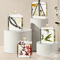 Diffuseur d'Alcool Sans Flamme en Verre 100 ml, Parfum Orchidées Printanières et Bambou Estival, Longue Durée, Qualité Supérieure, pour Aromathérapie Intérieure à la Maison