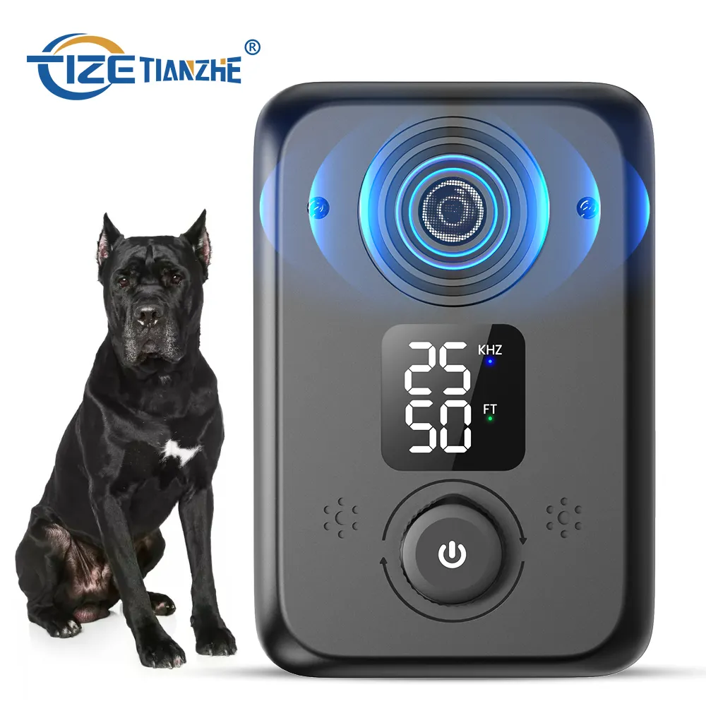 TIZE Rechargeable extérieur intérieur sans fil automatique chien répulsif ultrasons chien formation chien aboiement dispositif de contrôle