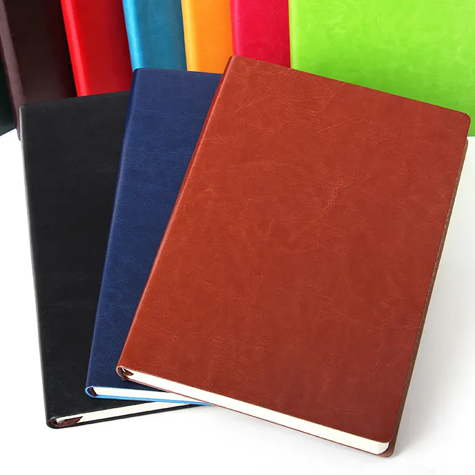 Top Sell Custom Logo Soft Face Copy Diary Book Business Office Creative Paperback A5 Leather Face PU Notebook