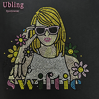 Livraison rapide Bling strass transfert de chaleur conceptions en gros étincelles fer personnalisé sur les transferts de strass pour t-shirt