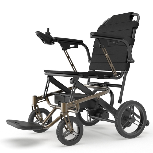 180W Brushless Motor Outdoor Portable Lightweight 13kg Foldable Electric Wheelchair 10Ah Battery Mageniums Aluminum 120kg