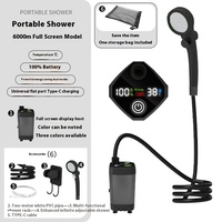 Pompe de douche extérieure rechargeable de douche de camping portable avec tuyau de charge USB et pommeau de douche pour voyage de plage de camping