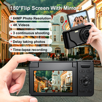 Filtres rétro pour caméra CCD A65 Écran rabattable 3.0 "2000mAh Enregistrement longue durée Time-lapse 4K Ultra Video Camera Vlog Trip