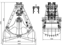 Promotion ZAEHUA LS-3 Godet de préhension à deux cordes 3CBM pour grue de 10 tonnes, plaque en acier au manganèse haute résistance à l'usure, certifié CE ISO
