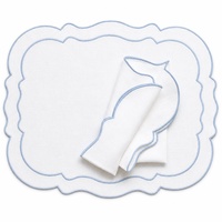 Serviettes en lin 100% pur lin, brodées et festonnées, pour table de salle à manger classique française, idéales pour mariages et hôtels
