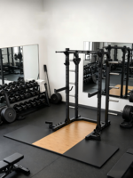 Plateforme d'entraînement de musculation antichoc et anti-chute, rack de rame à barre en T Hummer, amortisseur insonorisant pour squats et soulevés de terre