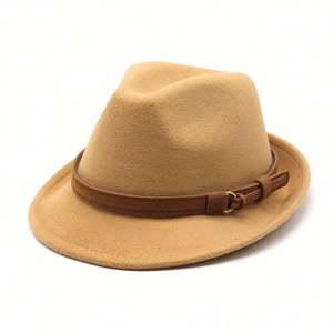 Chapeau Fedora de style vintage britannique <span class=keywords><strong>2023</strong></span> pour hommes, petit rouleau, large bord, design simple pour les fêtes, décontracté, extérieur et sport - Product Image 5