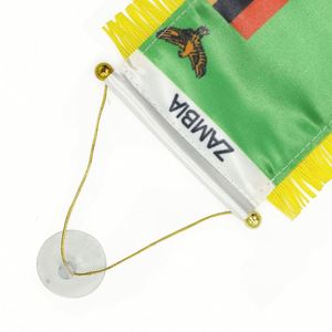 Custom UZBEKISTAN Satin Pennant Flag Car Mini Flag <b>Banner</b> with Yellow Tassels - Product Image 3