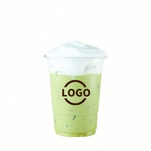 Gobelets jetables en PET transparents de 98 mm de diamètre, imprimés avec un logo personnalisé en sérigraphie, pour frappé/café glacé, 12 oz-24 oz, pour smoothies et boissons froides - Product Image 1