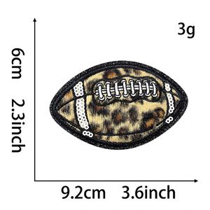 New Hot Iron on Embroidered <b>Black</b> Glitter Border Leopard Print Colorful Softball Patch for Hat Hoodies Decoration - Product Image 4