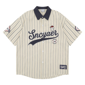 Camiseta de Béisbol de <span class=keywords><strong>Manga</strong></span> <span class=keywords><strong>Corta</strong></span> con Logo Bordado Retro, Estilo Casual y Holgado para Verano - Product Image 5