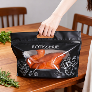 Laminierte Verpackungstüten für Brathähnchen mit Sichtfenster und Seitenreißverschluss für Rotisserie-Grillhähnchen, Biologisch Abbaubare Hähnchenverpackungsbeutel - Product Image 5