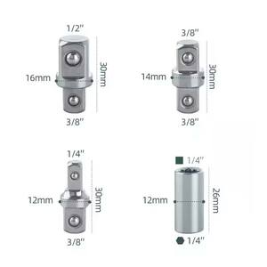 Set kunci ekstensi Offset 15 inci, Set kunci pas ekstensi dengan 1/<span class=keywords><strong>2</strong></span> "1/4" <span class=keywords><strong>3</strong></span>/8 ", adaptor persegi soket Drive untuk perbaikan mobil - Product Image 5