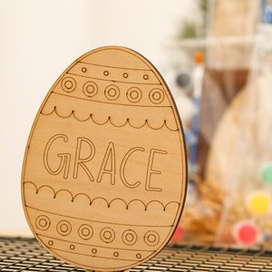 PAFU Kit de decoración de huevos de Pascua DIY Juego de pintura de huevos de <span class=keywords><strong>madera</strong></span> personalizado para manualidades de Pascua, decoración de vacaciones y regalo para niños - Product Image 4