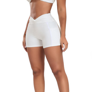 Short de bain taille haute moulant pour femme, respirant, séchage rapide, Spandex/Nylon 210g, poids moyen, taille élastique, poches sportives - Product Image 4