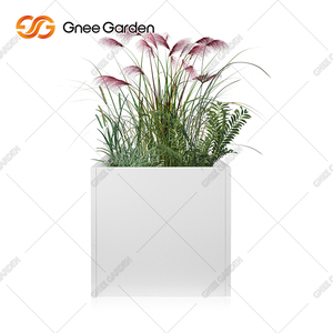 Maceta de acero rectangular contemporánea, maceta de jardín elevado de acero Corten para casa de campo al aire libre, paquete de maceta cuadrada para - Product Image 2