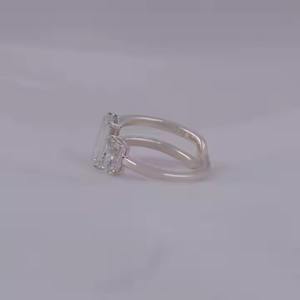 IGI Certifié 1.26 Carat Radiant Cut Emerald Lab Grown Diamond 14K/18K Gold Stacking Band pour Fiançailles Mariage Fête-Romantique - Product Image 4