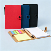 Ensemble de blocs-notes multifonctionnels autocollants avec boutons-pression, marque-pages, stylos et mémos pour le bureau, l'école et les études