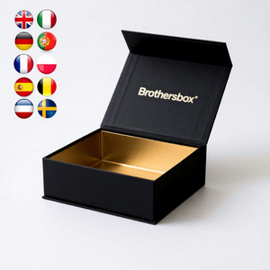กล่องของขวัญแม่เหล็กแข็งแรงหรูหราสีดำทองแบบกำหนดเองได้ ยี่ห้อ FX Eu Trendy สำหรับผลิตภัณฑ์ดูแลผิวและเครื่องสำอาง - Product Image 1