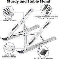 Support d'ordinateur portable ergonomique pliable en aluminium, support de bureau pour ordinateur portable, 6 angles, hauteur réglable, pour Mac Pro