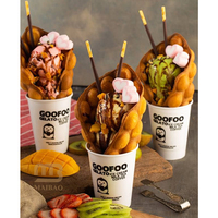 Gobelets en papier personnalisés écologiques jetables pour gaufres bulles, frites, plateaux de charcuterie, couleur noir et marron, emballage à emporter