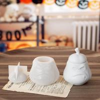M63986 Halloween Pot à bougie en silicone Citrouille Furieuse avec couvercle, récipient de rangement pour aromathérapie et résine époxy