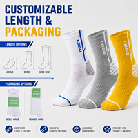 Chaussettes de sport personnalisées avec logo et couleur OEM, plusieurs options de longueur, emballage personnalisé, chaussettes de sport respirantes pour les sports d'équipe