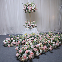 Réception florale sophistiquée sur mesure Rose artificielle hortensia bébé souffle orchidée décoration centres de table de mariage