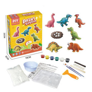 Ensemble de plâtre peint bricolage cadeaux de noël <span class=keywords><strong>pour</strong></span> enfants graffiti <span class=keywords><strong>dinosaure</strong></span> animal gâteau modèle coloriage jouer maison peinture jouet <span class=keywords><strong>pour</strong></span> enfants - Product Image 3